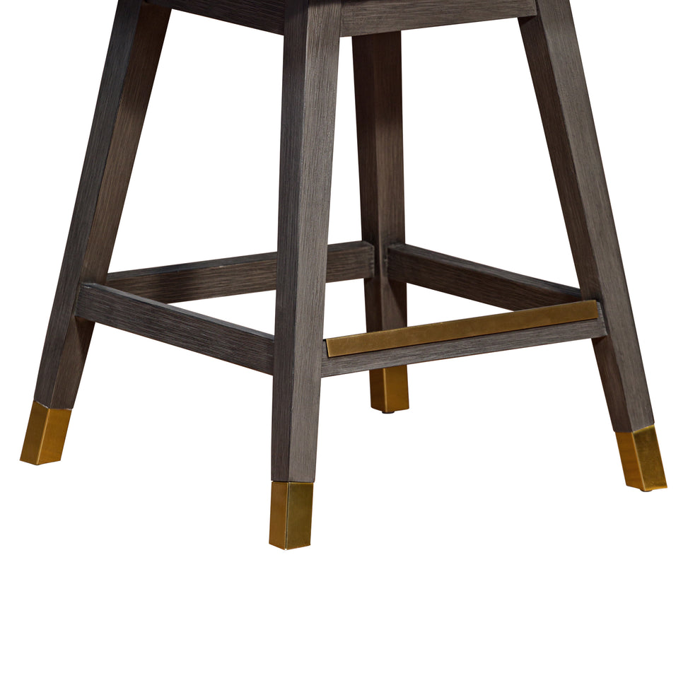 Amalie Swivel Counter Stool in Grey Oak Wood Finish with Grey Boucle Fabric By Armen Living | Counter Stools | Modishstore - 8