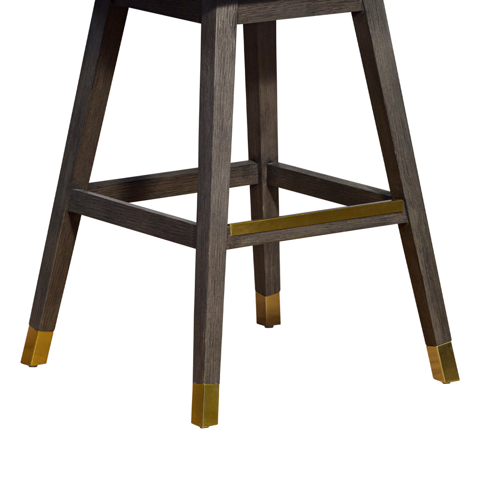 Amalie Swivel Bar Stool in Grey Oak Wood Finish with Grey Boucle Fabric By Armen Living | Bar Stools | Modishstore - 8