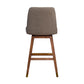 Amalie Swivel Bar Stool in Brown Oak Wood Finish with Taupe Boucle Fabric By Armen Living | Bar Stools | Modishstore - 6