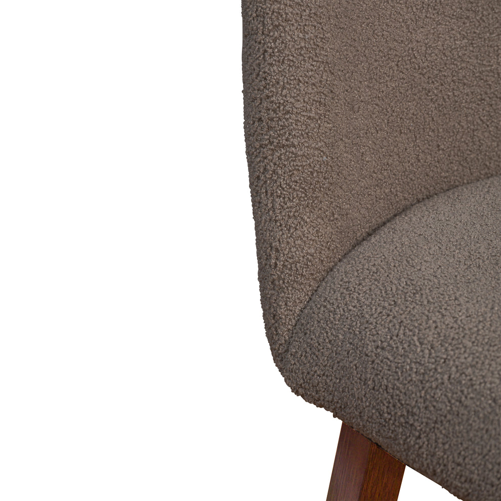Amalie Swivel Bar Stool in Brown Oak Wood Finish with Taupe Boucle Fabric By Armen Living | Bar Stools | Modishstore - 10