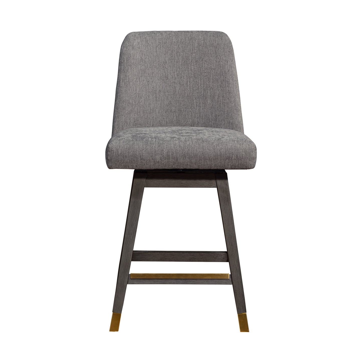 Amalie Swivel Counter Stool in Grey Oak Wood Finish with Mocha Fabric By Armen Living | Counter Stools | Modishstore - 4