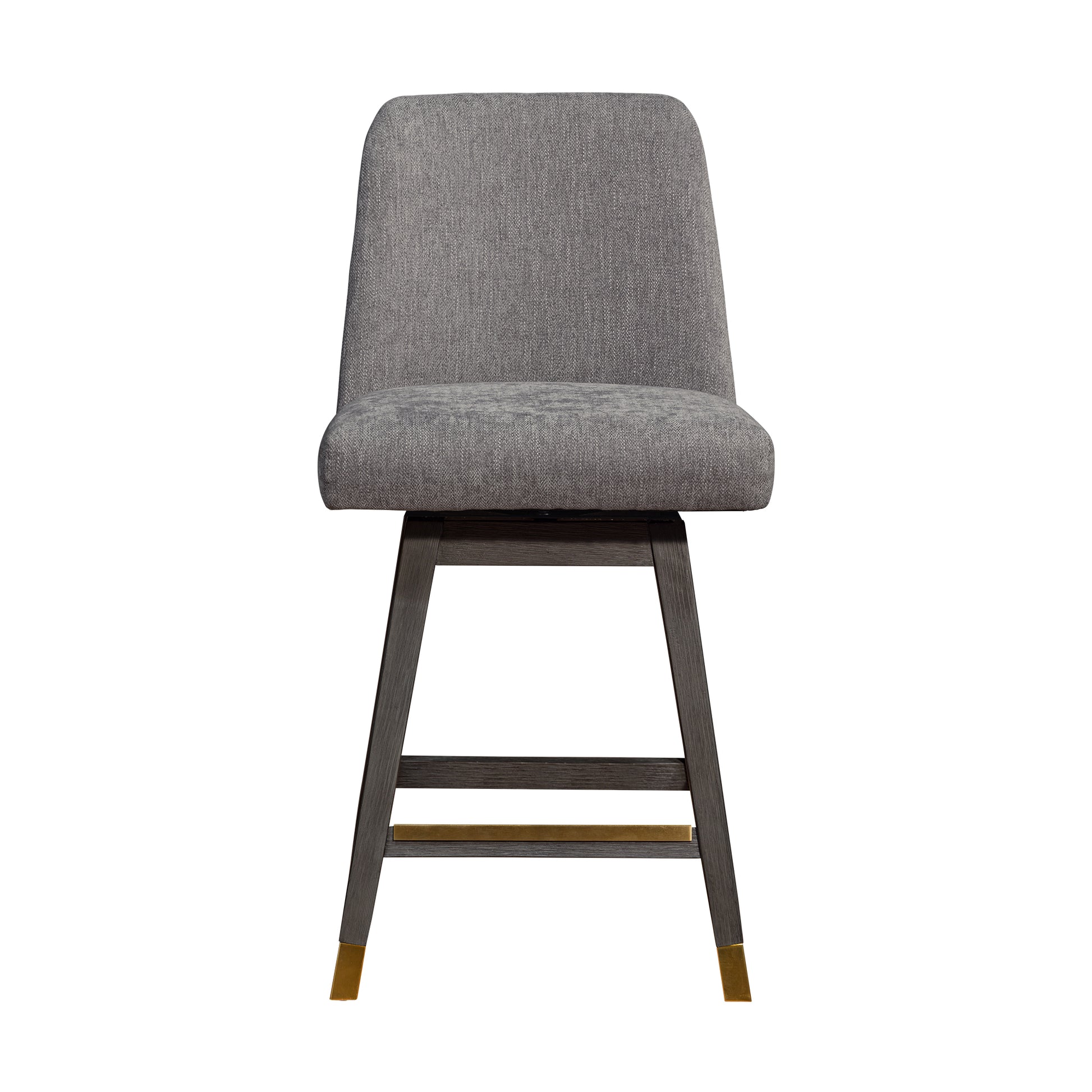 Amalie Swivel Counter Stool in Grey Oak Wood Finish with Mocha Fabric By Armen Living | Counter Stools | Modishstore - 4