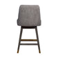 Amalie Swivel Counter Stool in Grey Oak Wood Finish with Mocha Fabric By Armen Living | Counter Stools | Modishstore - 6
