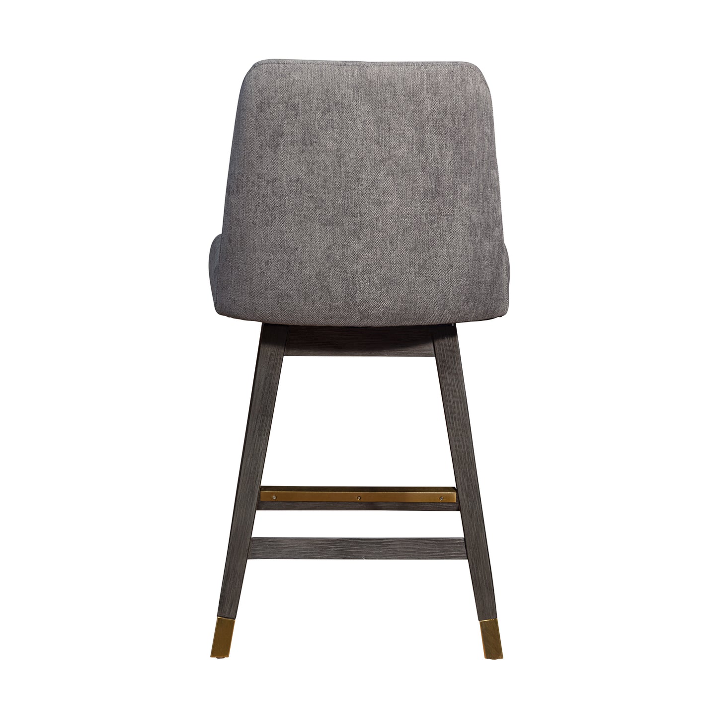 Amalie Swivel Counter Stool in Grey Oak Wood Finish with Mocha Fabric By Armen Living | Counter Stools | Modishstore - 6