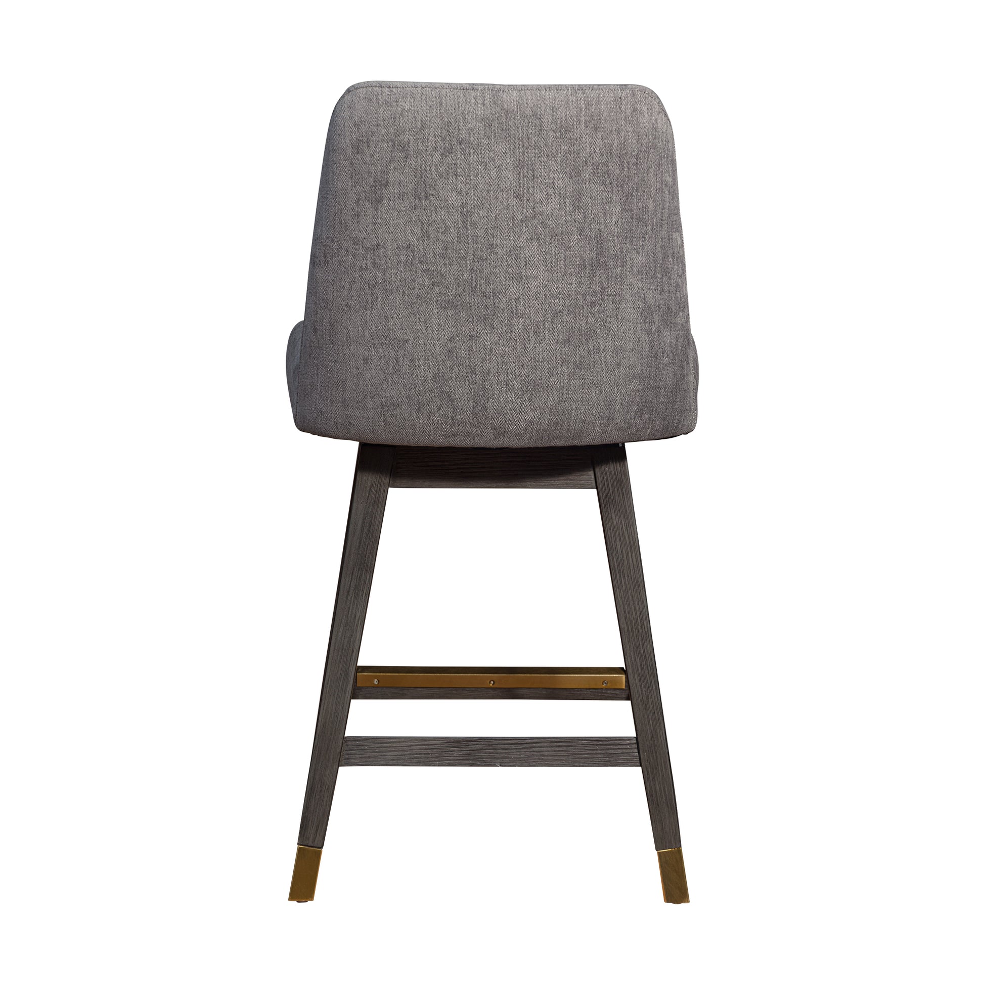 Amalie Swivel Counter Stool in Grey Oak Wood Finish with Mocha Fabric By Armen Living | Counter Stools | Modishstore - 6