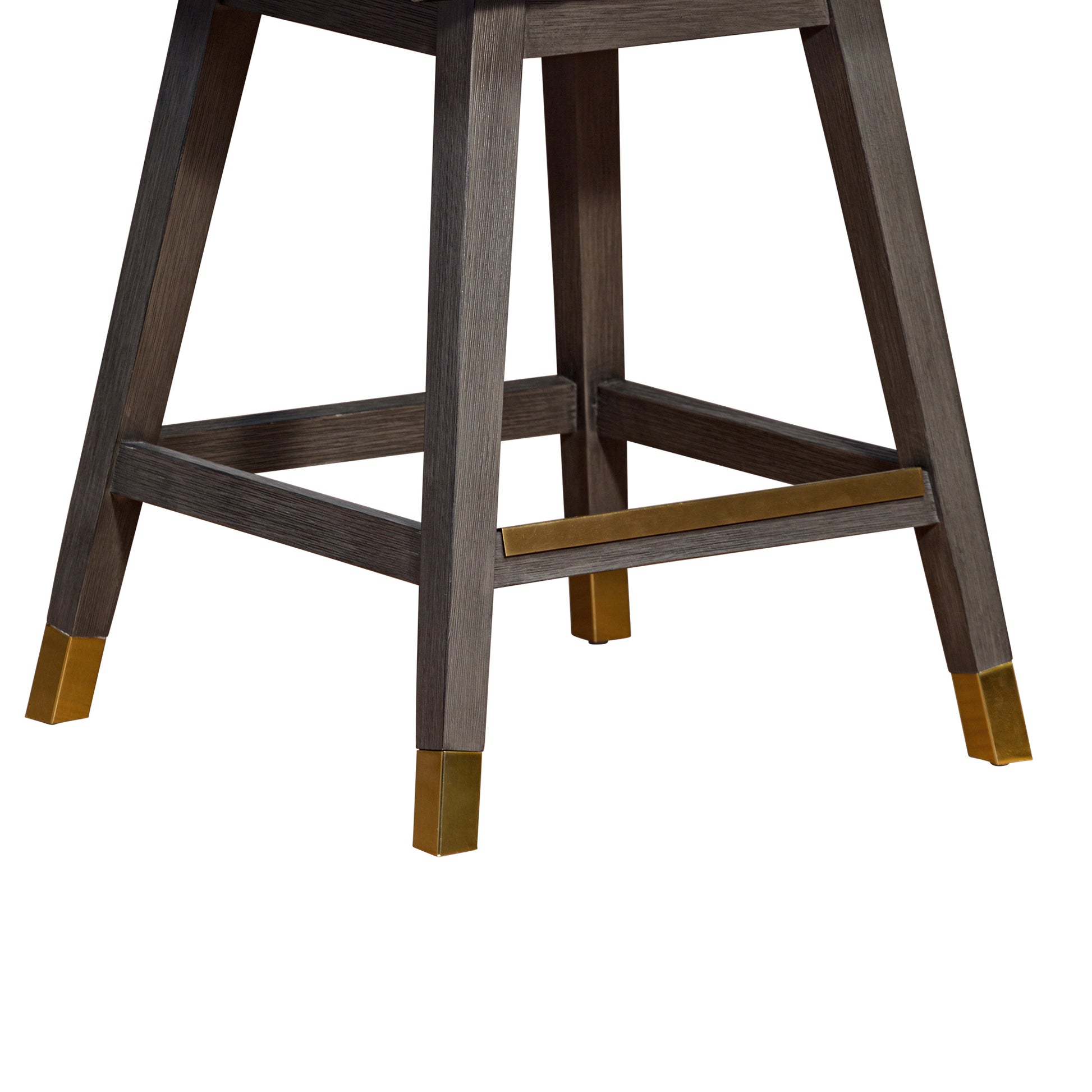 Amalie Swivel Counter Stool in Grey Oak Wood Finish with Mocha Fabric By Armen Living | Counter Stools | Modishstore - 8