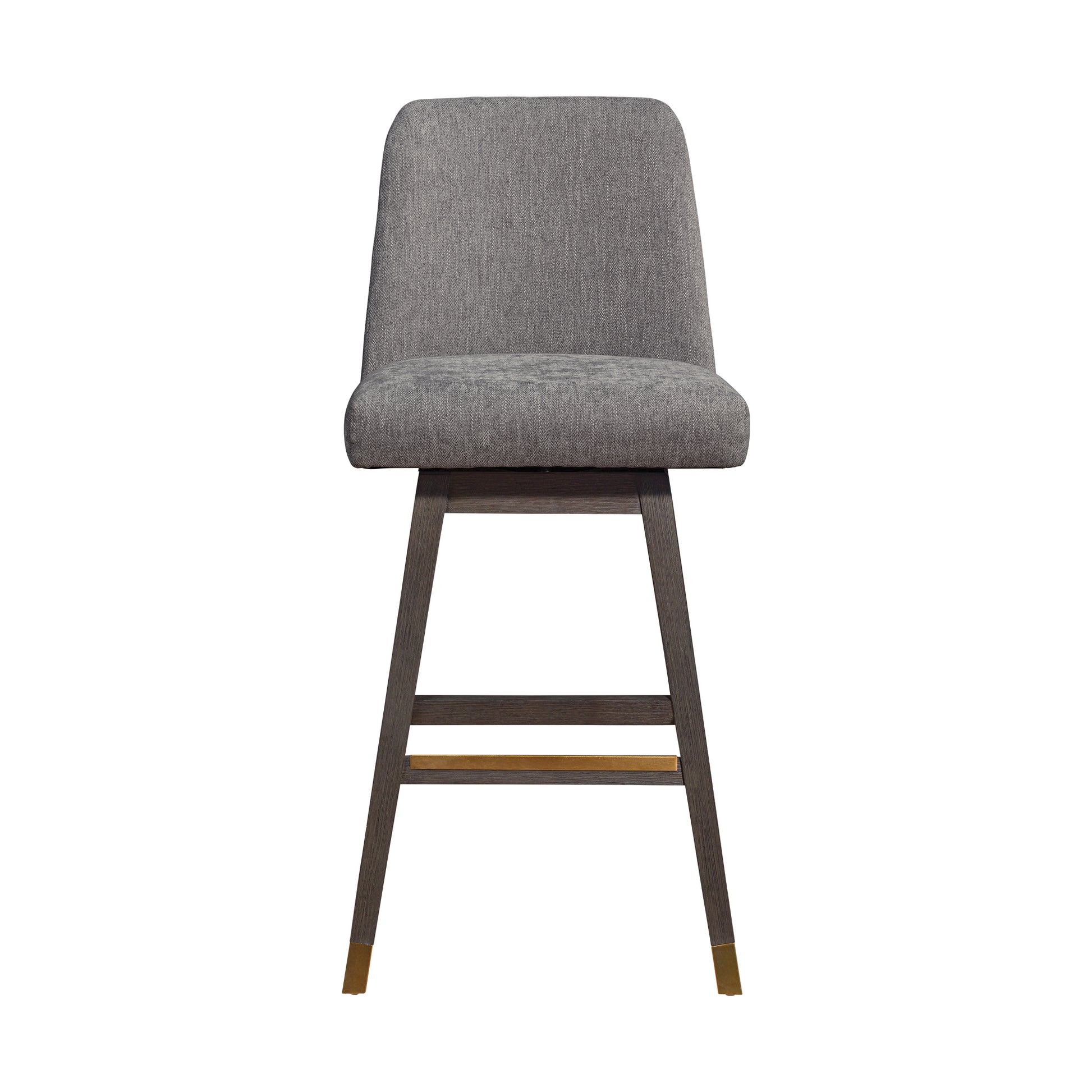 Amalie Swivel Bar Stool in Grey Oak Wood Finish with Mocha Fabric By Armen Living | Bar Stools | Modishstore - 4