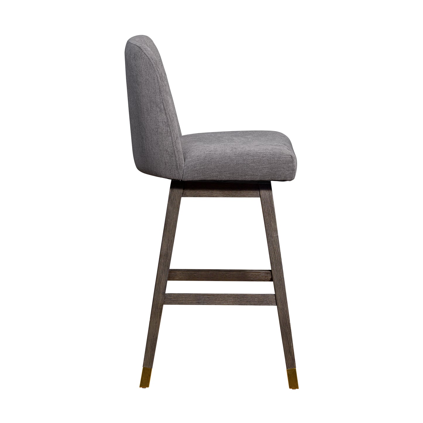 Amalie Swivel Bar Stool in Grey Oak Wood Finish with Mocha Fabric By Armen Living | Bar Stools | Modishstore - 5