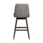 Amalie Swivel Bar Stool in Grey Oak Wood Finish with Mocha Fabric By Armen Living | Bar Stools | Modishstore - 6