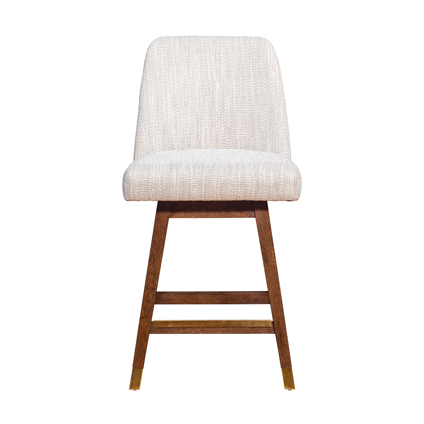 Amalie Swivel Counter Stool in Brown Oak Wood Finish with Beige Fabric By Armen Living | Counter Stools | Modishstore - 4