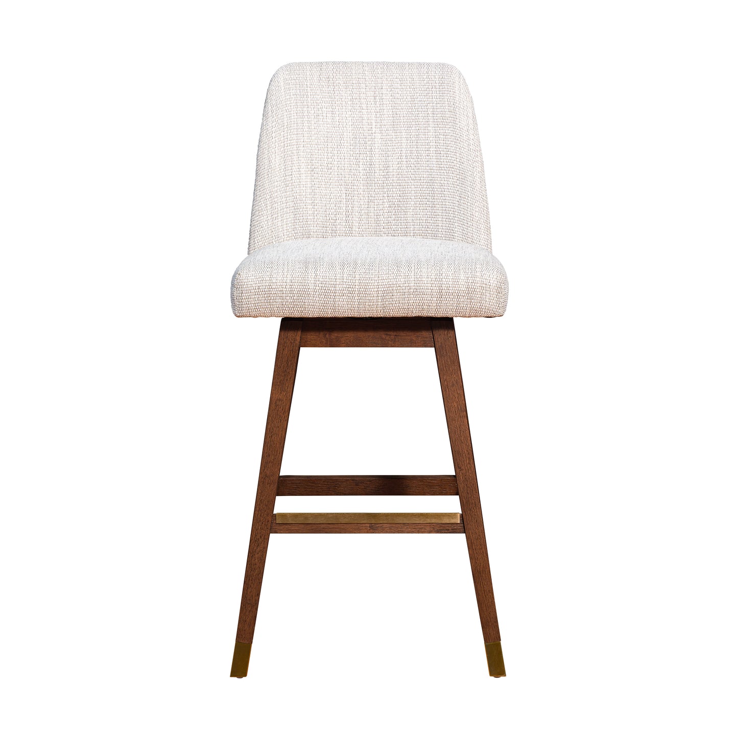 Amalie Swivel Bar Stool in Brown Oak Wood Finish with Beige Fabric By Armen Living | Bar Stools | Modishstore - 4