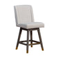 Stancoste Swivel Counter Stool in Grey Oak Wood Finish with Taupe Fabric By Armen Living | Counter Stools | Modishstore - 2
