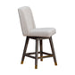 Stancoste Swivel Counter Stool in Grey Oak Wood Finish with Taupe Fabric By Armen Living | Counter Stools | Modishstore - 3