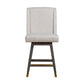 Stancoste Swivel Counter Stool in Grey Oak Wood Finish with Taupe Fabric By Armen Living | Counter Stools | Modishstore - 4