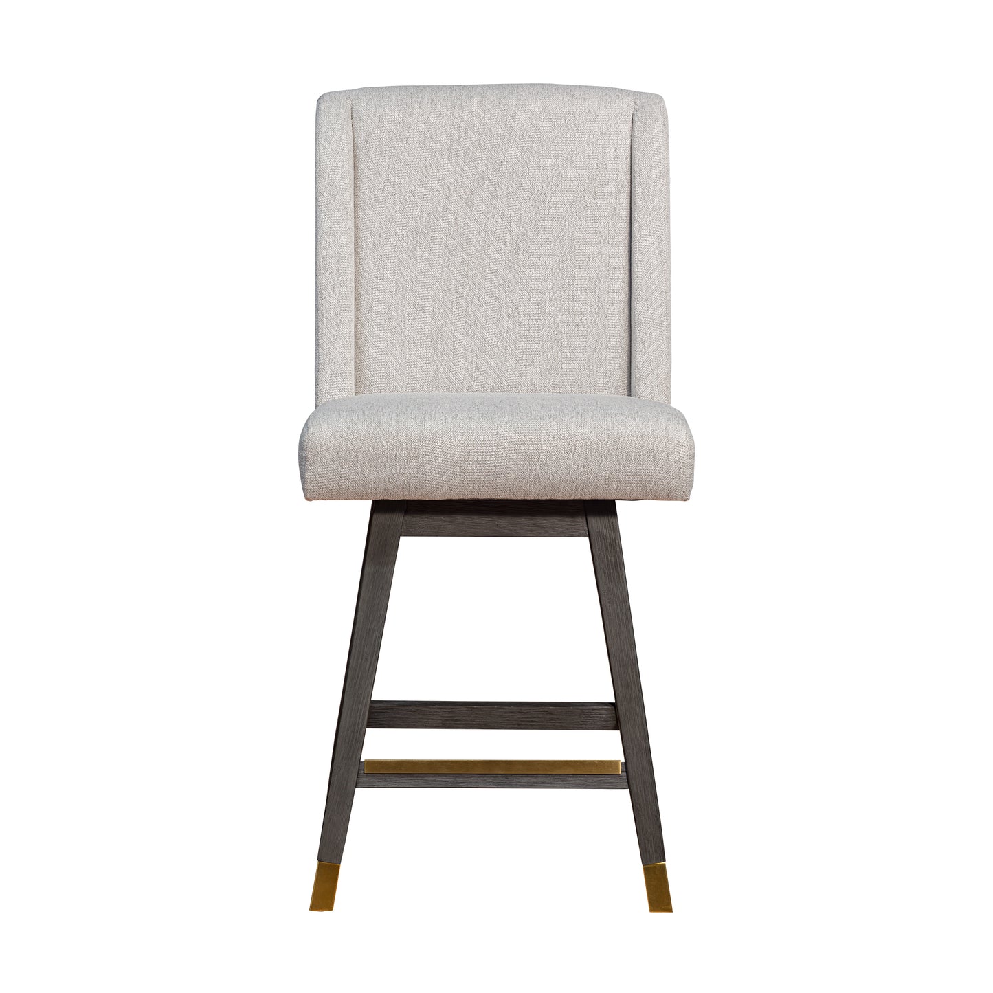 Stancoste Swivel Counter Stool in Grey Oak Wood Finish with Taupe Fabric By Armen Living | Counter Stools | Modishstore - 4