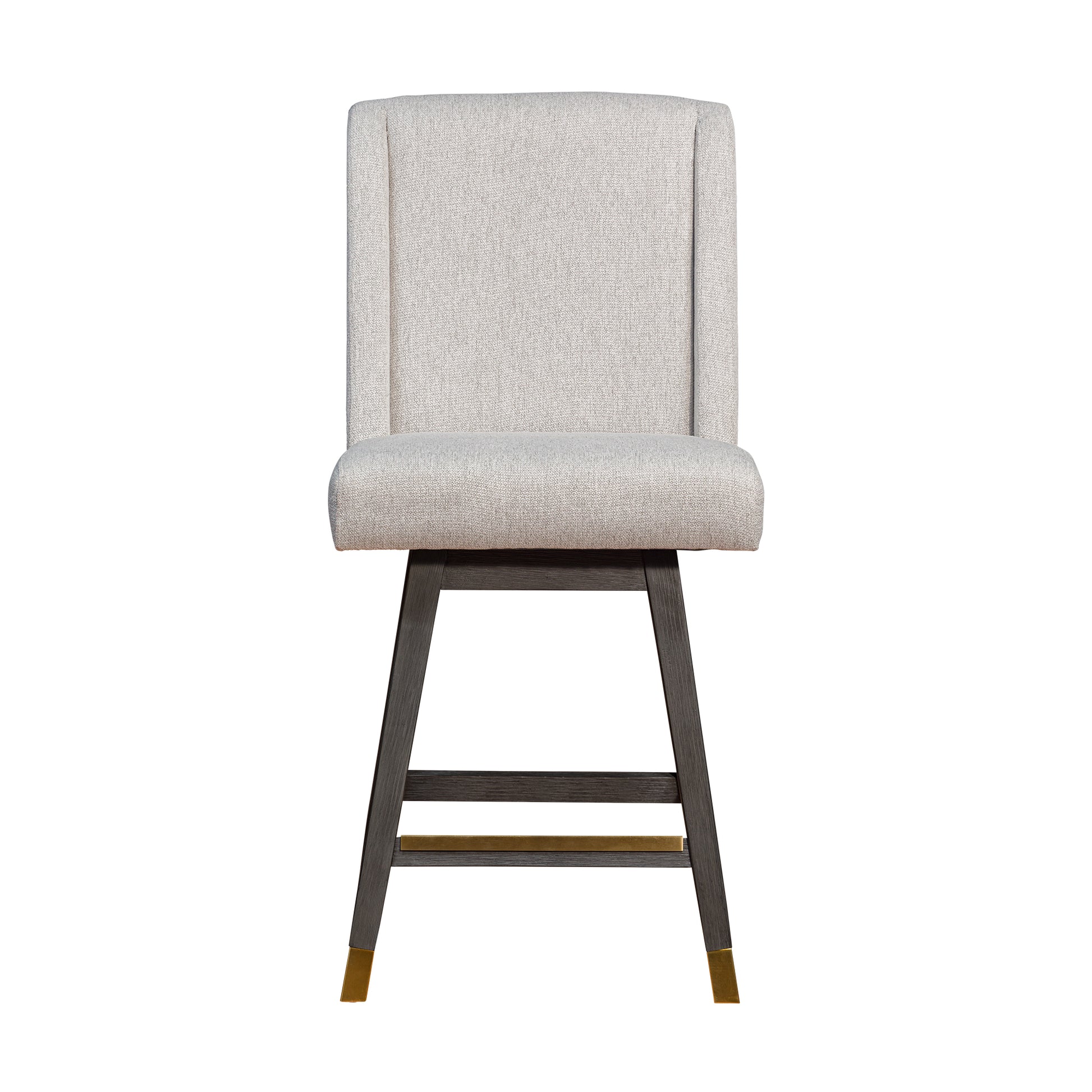 Stancoste Swivel Counter Stool in Grey Oak Wood Finish with Taupe Fabric By Armen Living | Counter Stools | Modishstore - 4