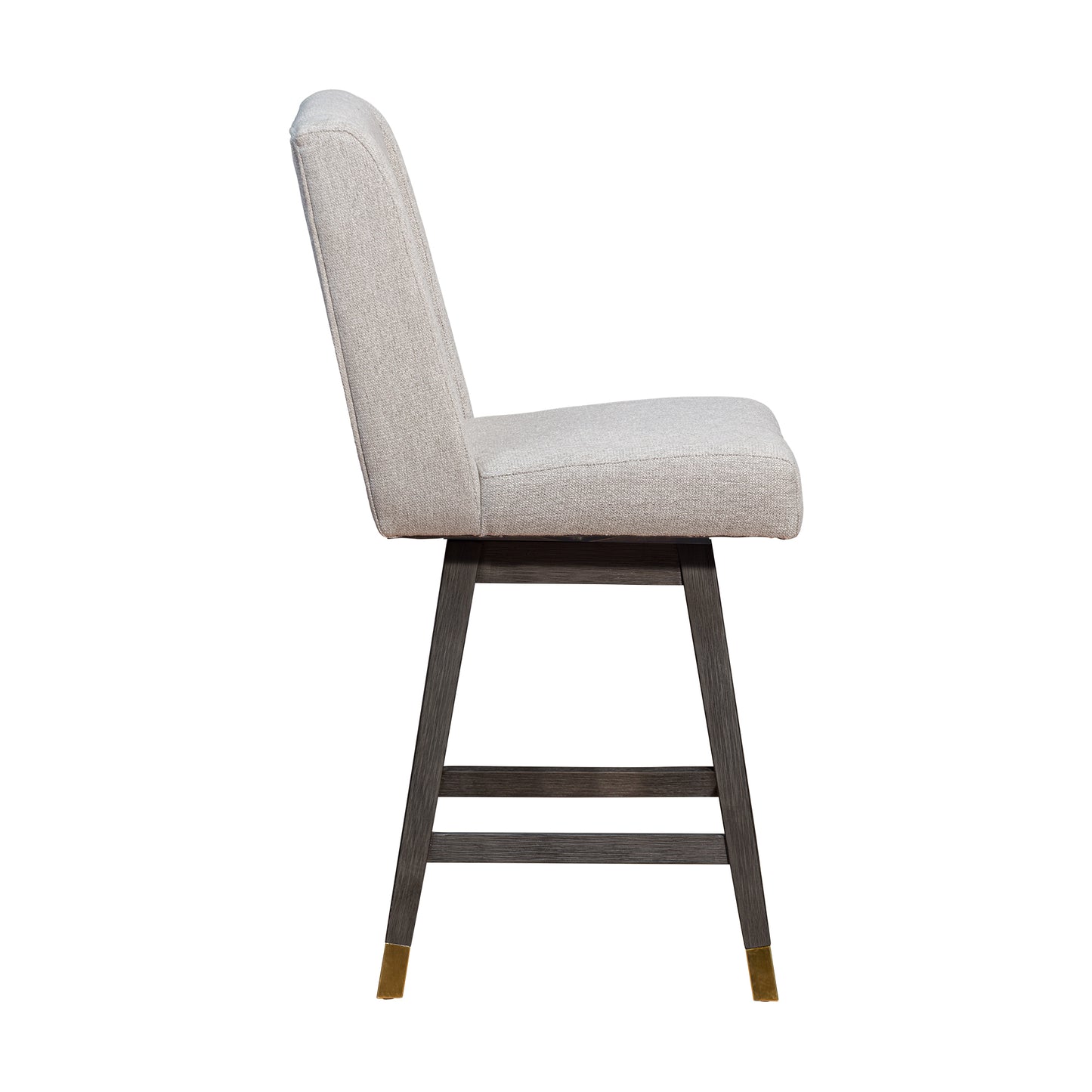 Stancoste Swivel Counter Stool in Grey Oak Wood Finish with Taupe Fabric By Armen Living | Counter Stools | Modishstore - 5
