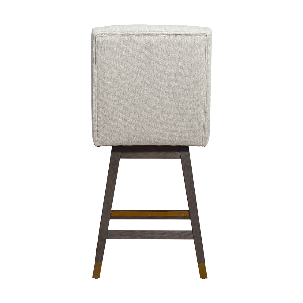 Stancoste Swivel Counter Stool in Grey Oak Wood Finish with Taupe Fabric By Armen Living | Counter Stools | Modishstore - 6