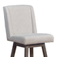 Stancoste Swivel Counter Stool in Grey Oak Wood Finish with Taupe Fabric By Armen Living | Counter Stools | Modishstore - 7