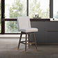 Stancoste Swivel Counter Stool in Grey Oak Wood Finish with Taupe Fabric By Armen Living | Counter Stools | Modishstore
