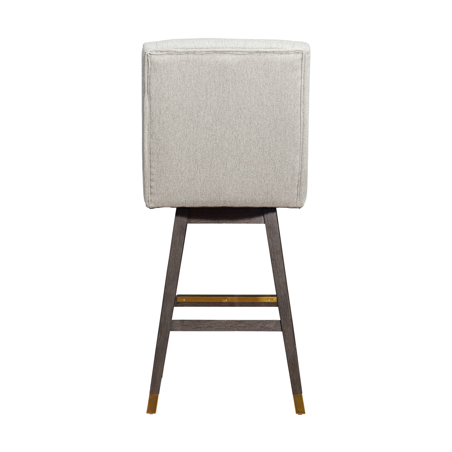 Stancoste Swivel Bar Stool in Grey Oak Wood Finish with Taupe Fabric By Armen Living | Bar Stools | Modishstore - 6