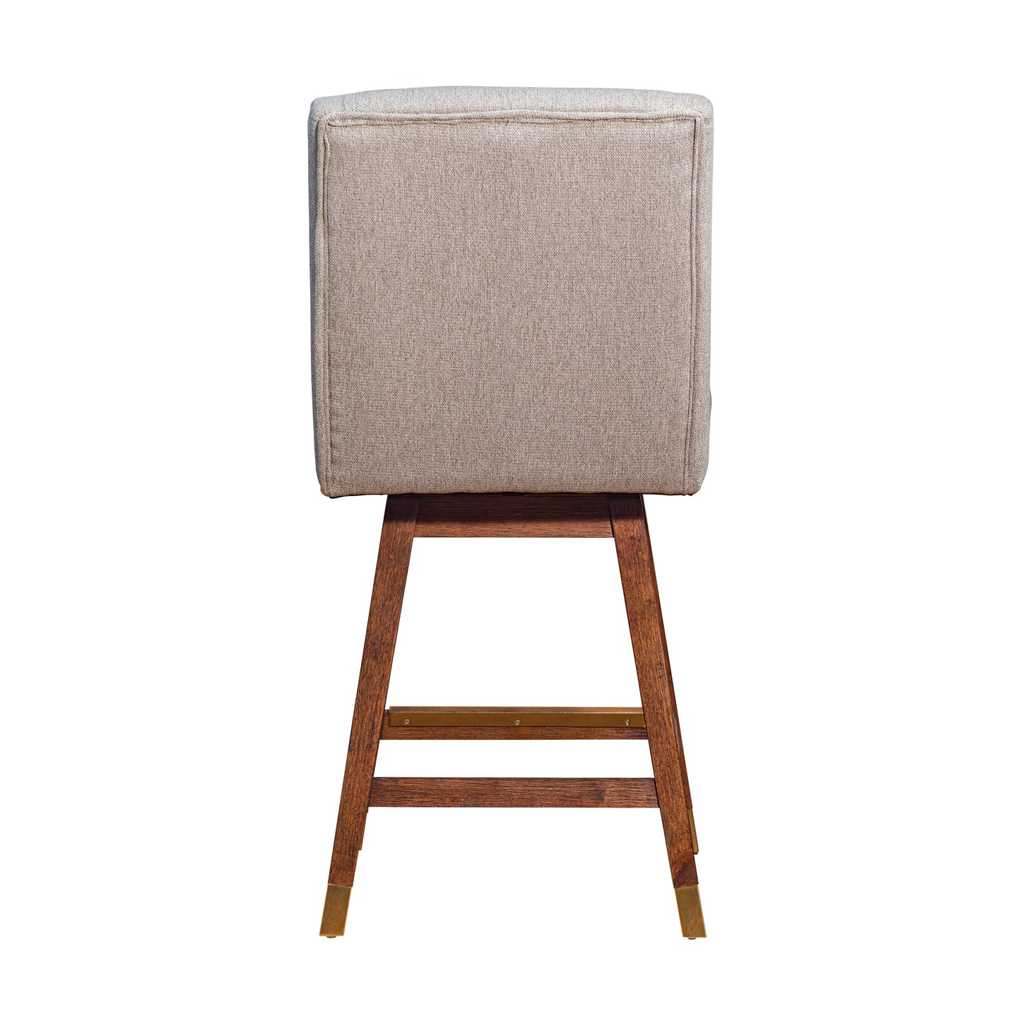Stancoste Swivel Counter Stool in Brown Oak Wood Finish with Taupe Fabric By Armen Living | Counter Stools | Modishstore - 6