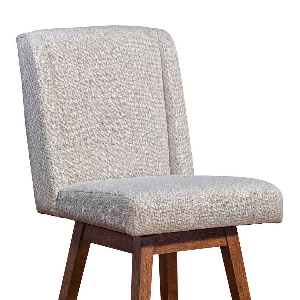 Stancoste Swivel Counter Stool in Brown Oak Wood Finish with Taupe Fabric By Armen Living | Counter Stools | Modishstore - 7
