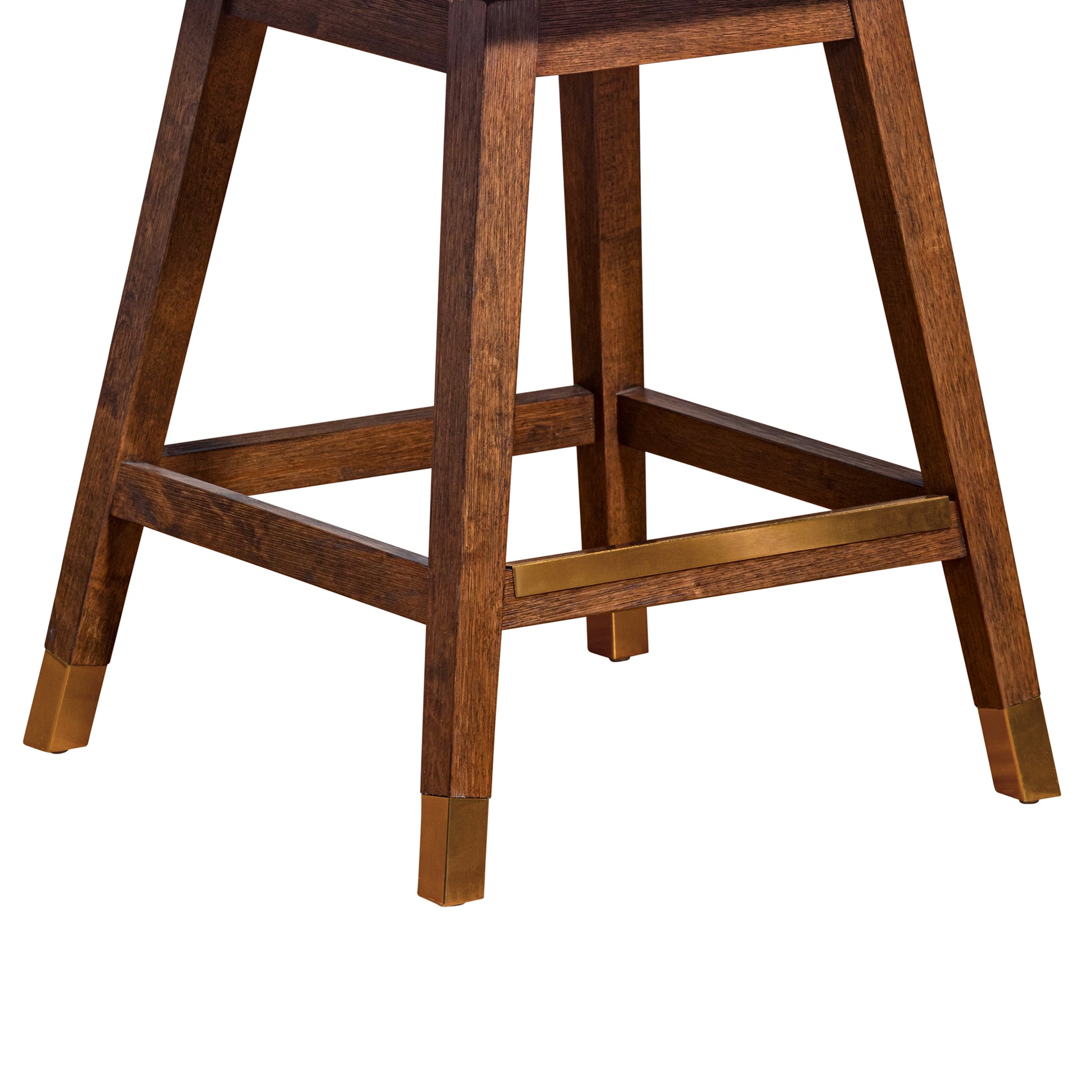 Stancoste Swivel Counter Stool in Brown Oak Wood Finish with Taupe Fabric By Armen Living | Counter Stools | Modishstore - 8