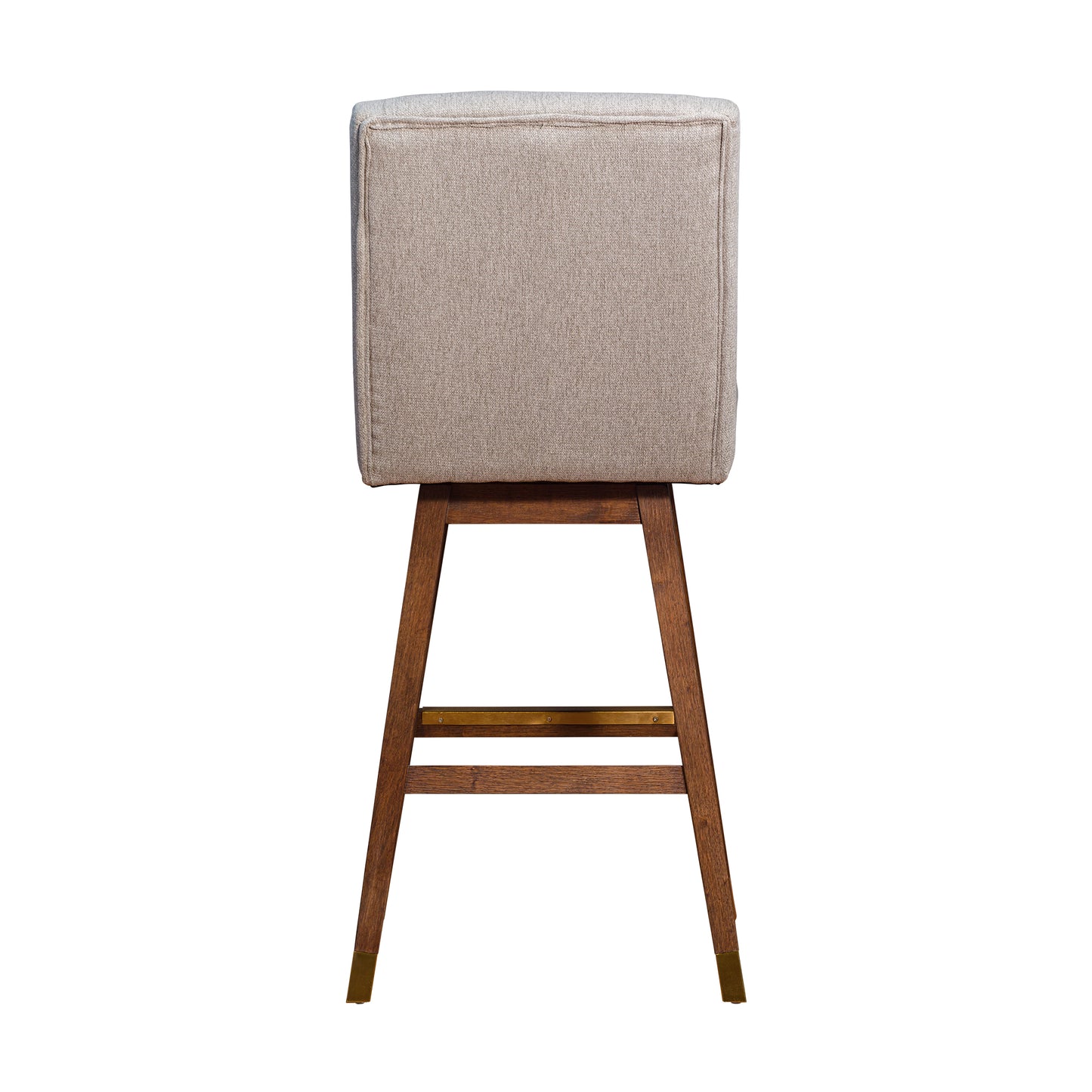 Stancoste Swivel Bar Stool in Brown Oak Wood Finish with Taupe Fabric By Armen Living | Bar Stools | Modishstore - 6