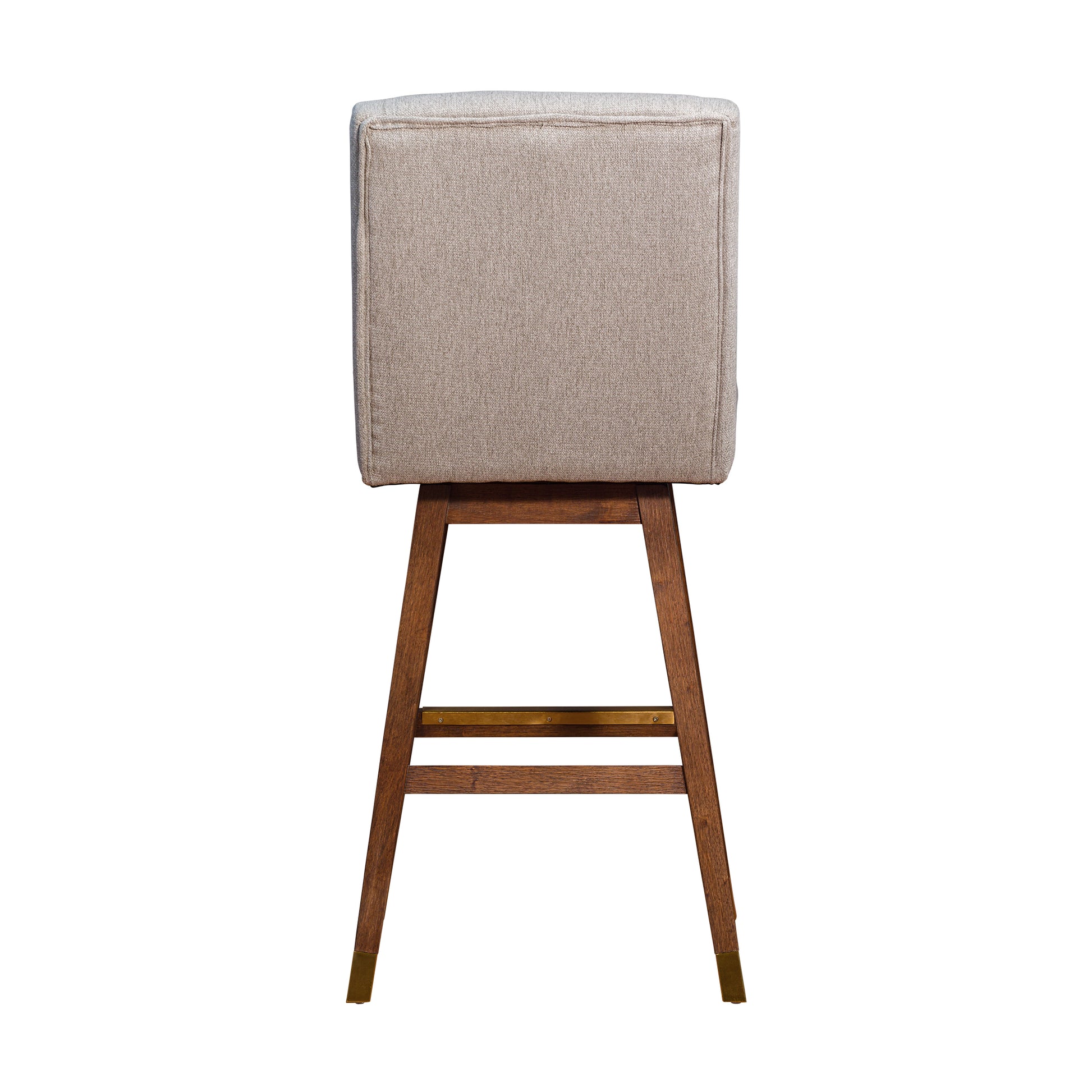 Stancoste Swivel Bar Stool in Brown Oak Wood Finish with Taupe Fabric By Armen Living | Bar Stools | Modishstore - 6