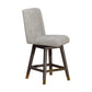 Stancoste Swivel Counter Stool in Grey Oak Wood Finish with Mocha Fabric By Armen Living | Counter Stools | Modishstore - 3