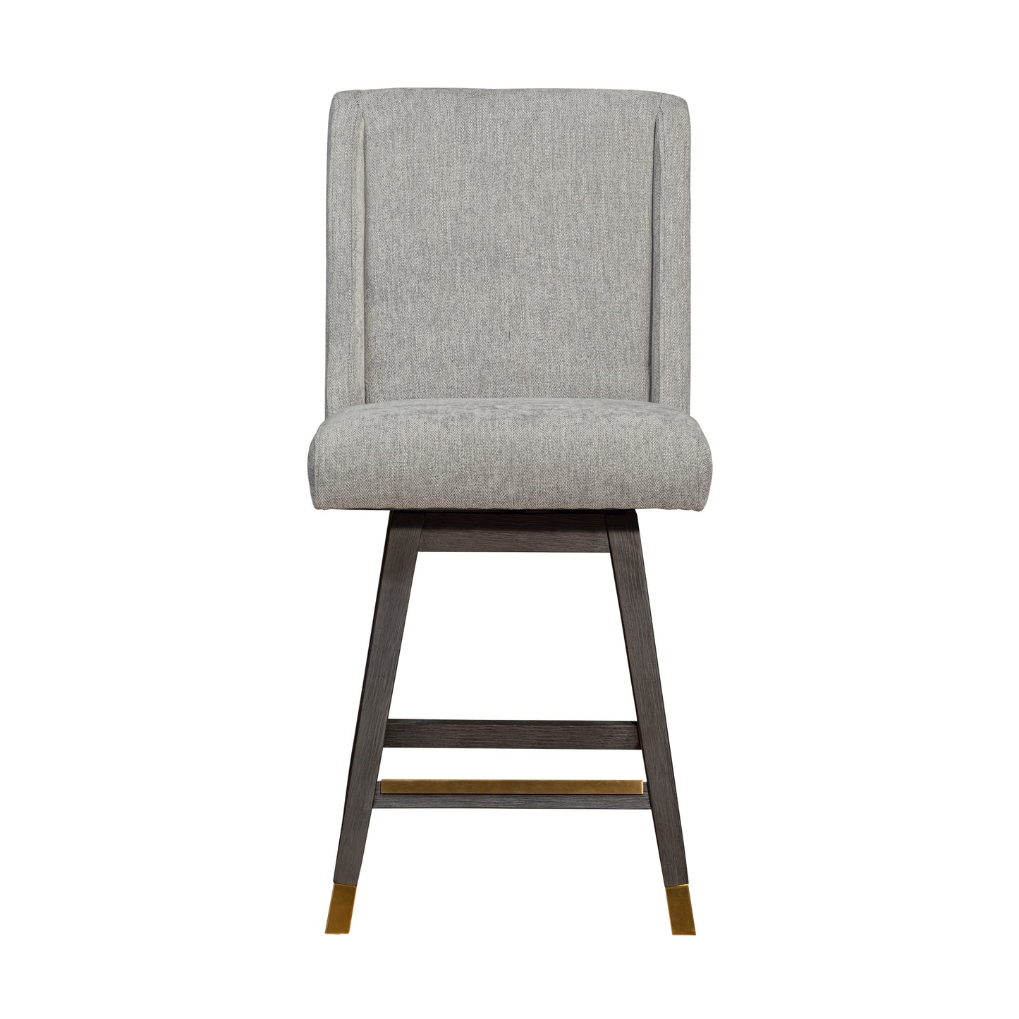 Stancoste Swivel Counter Stool in Grey Oak Wood Finish with Mocha Fabric By Armen Living | Counter Stools | Modishstore - 4