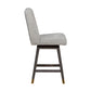 Stancoste Swivel Counter Stool in Grey Oak Wood Finish with Mocha Fabric By Armen Living | Counter Stools | Modishstore - 5