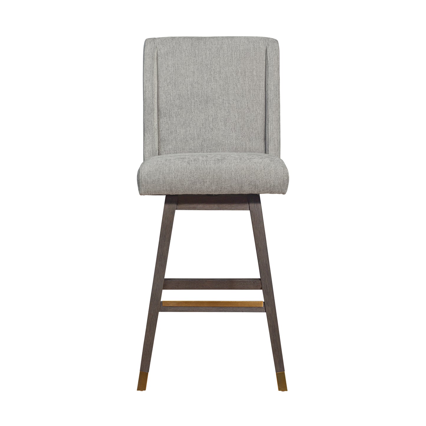 Stancoste Swivel Bar Stool in Grey Oak Wood Finish with Mocha Fabric By Armen Living | Bar Stools | Modishstore - 4