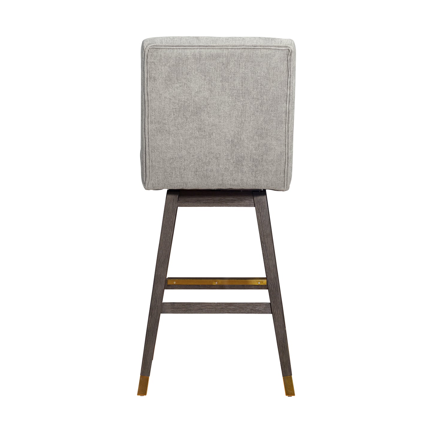 Stancoste Swivel Bar Stool in Grey Oak Wood Finish with Mocha Fabric By Armen Living | Bar Stools | Modishstore - 6