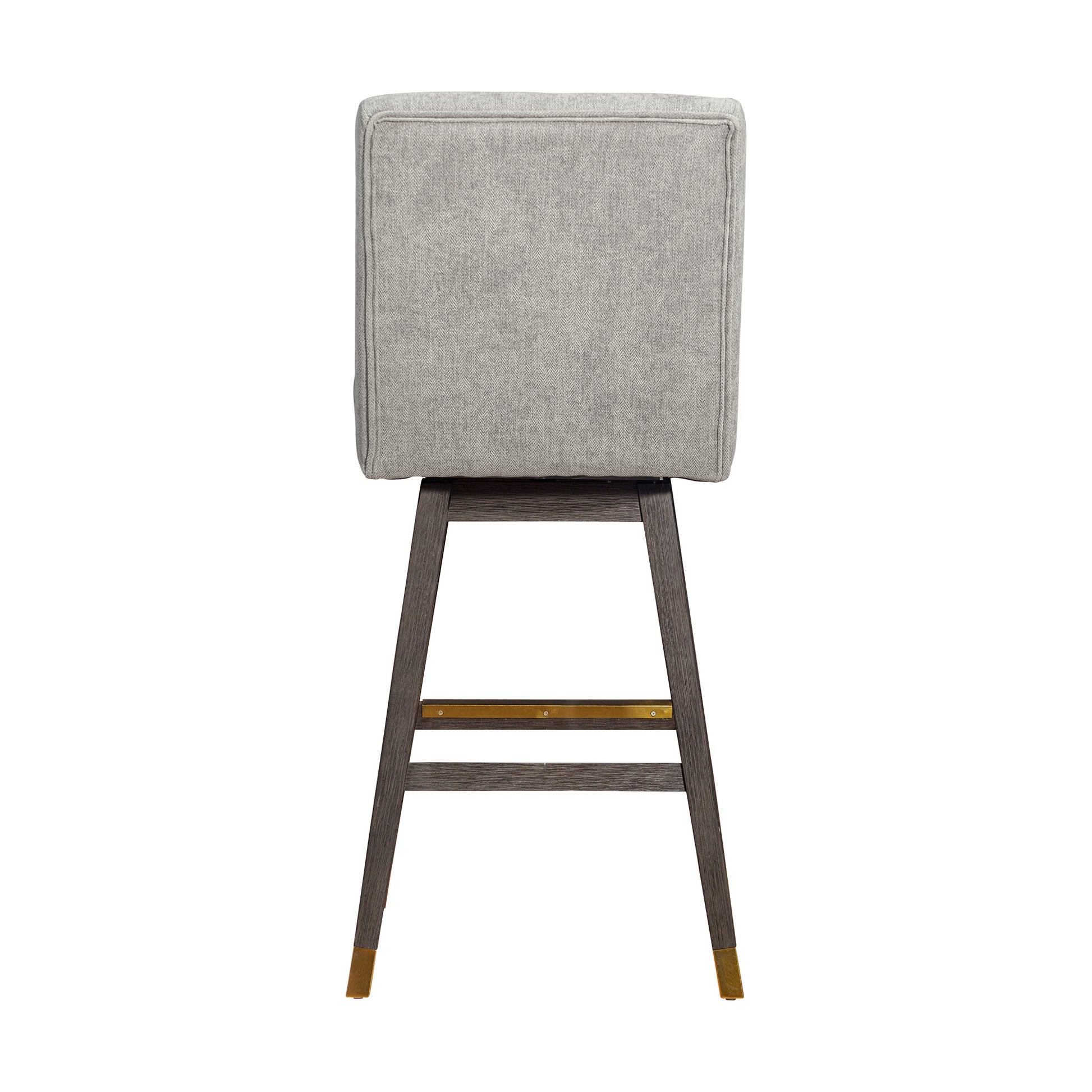 Stancoste Swivel Bar Stool in Grey Oak Wood Finish with Mocha Fabric By Armen Living | Bar Stools | Modishstore - 6