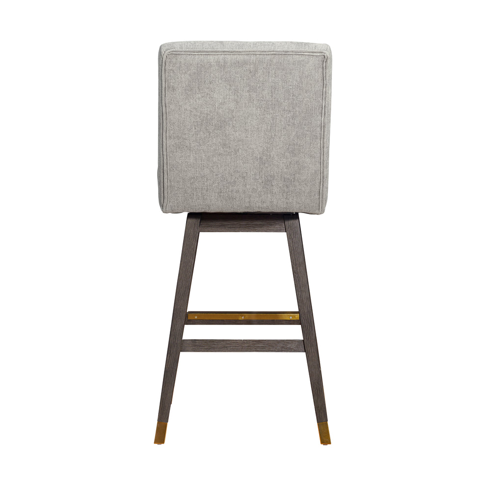 Stancoste Swivel Bar Stool in Grey Oak Wood Finish with Mocha Fabric By Armen Living | Bar Stools | Modishstore - 6