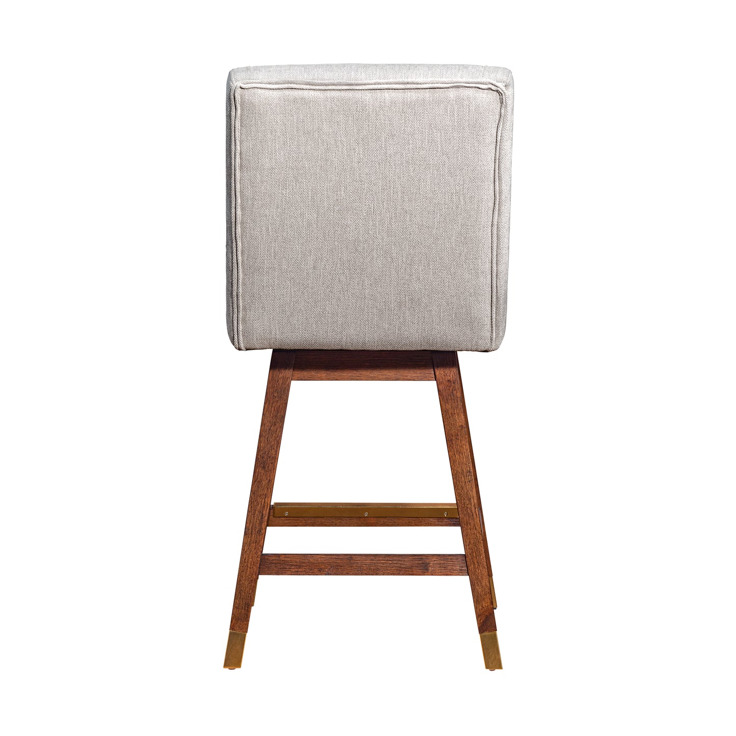 Stancoste Swivel Counter Stool in Brown Oak Wood Finish with Beige Fabric By Armen Living | Counter Stools | Modishstore - 6