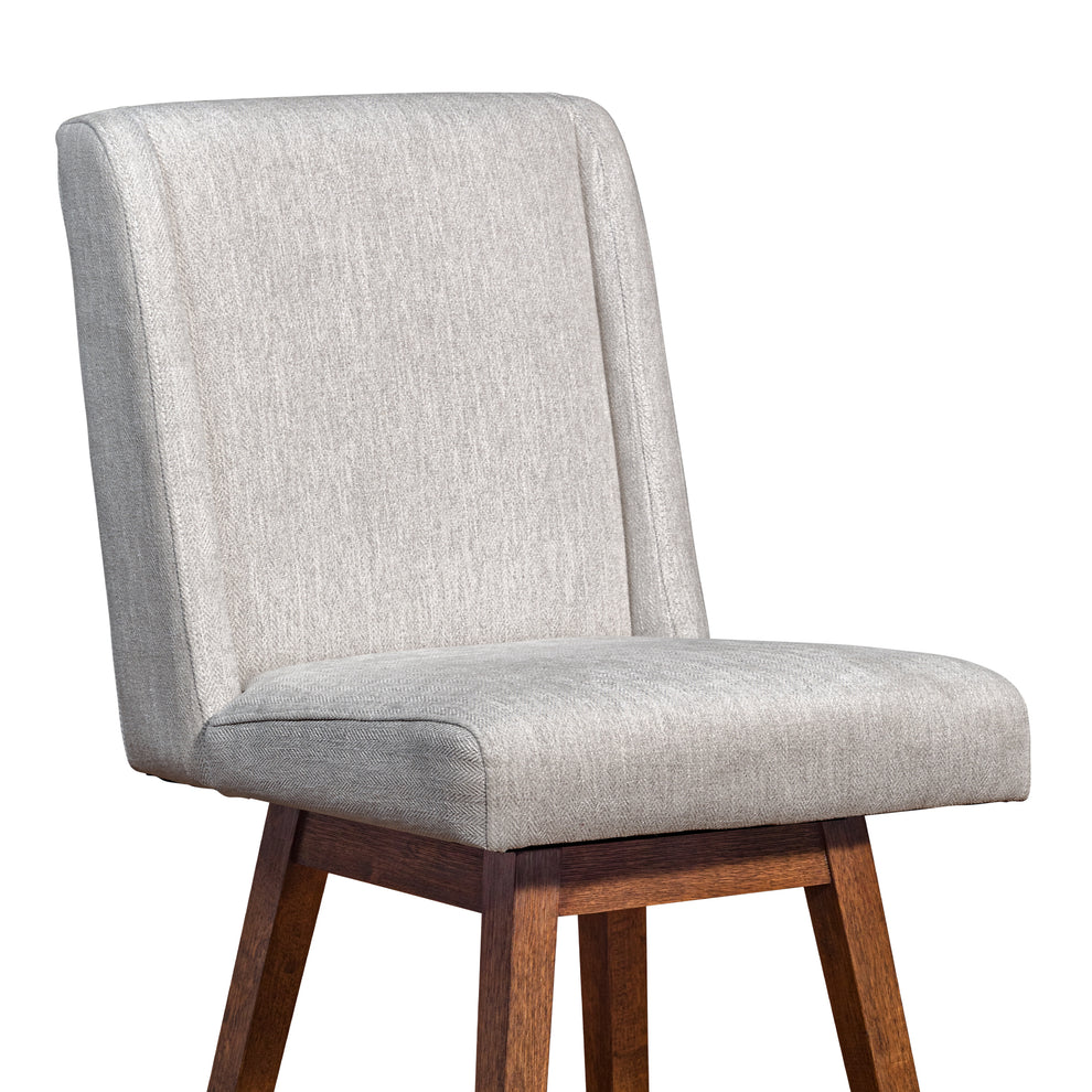 Stancoste Swivel Counter Stool in Brown Oak Wood Finish with Beige Fabric By Armen Living | Counter Stools | Modishstore - 7
