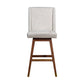 Stancoste Swivel Bar Stool in Brown Oak Wood Finish with Beige Fabric By Armen Living | Bar Stools | Modishstore - 4