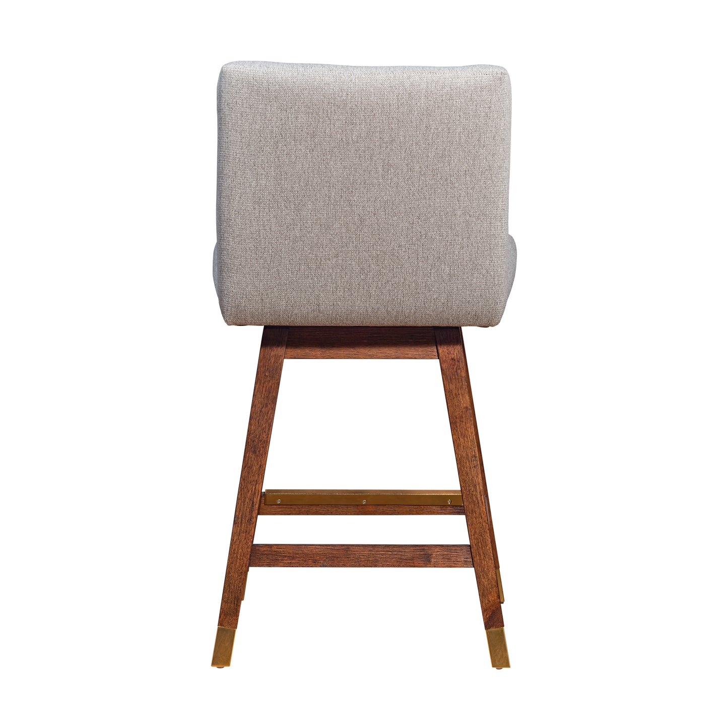Basila Swivel Counter Stool in Brown Oak Wood Finish with Taupe Fabric By Armen Living | Counter Stools | Modishstore - 6