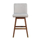 Basila Swivel Bar Stool in Brown Oak Wood Finish with Taupe Fabric By Armen Living | Bar Stools | Modishstore - 4
