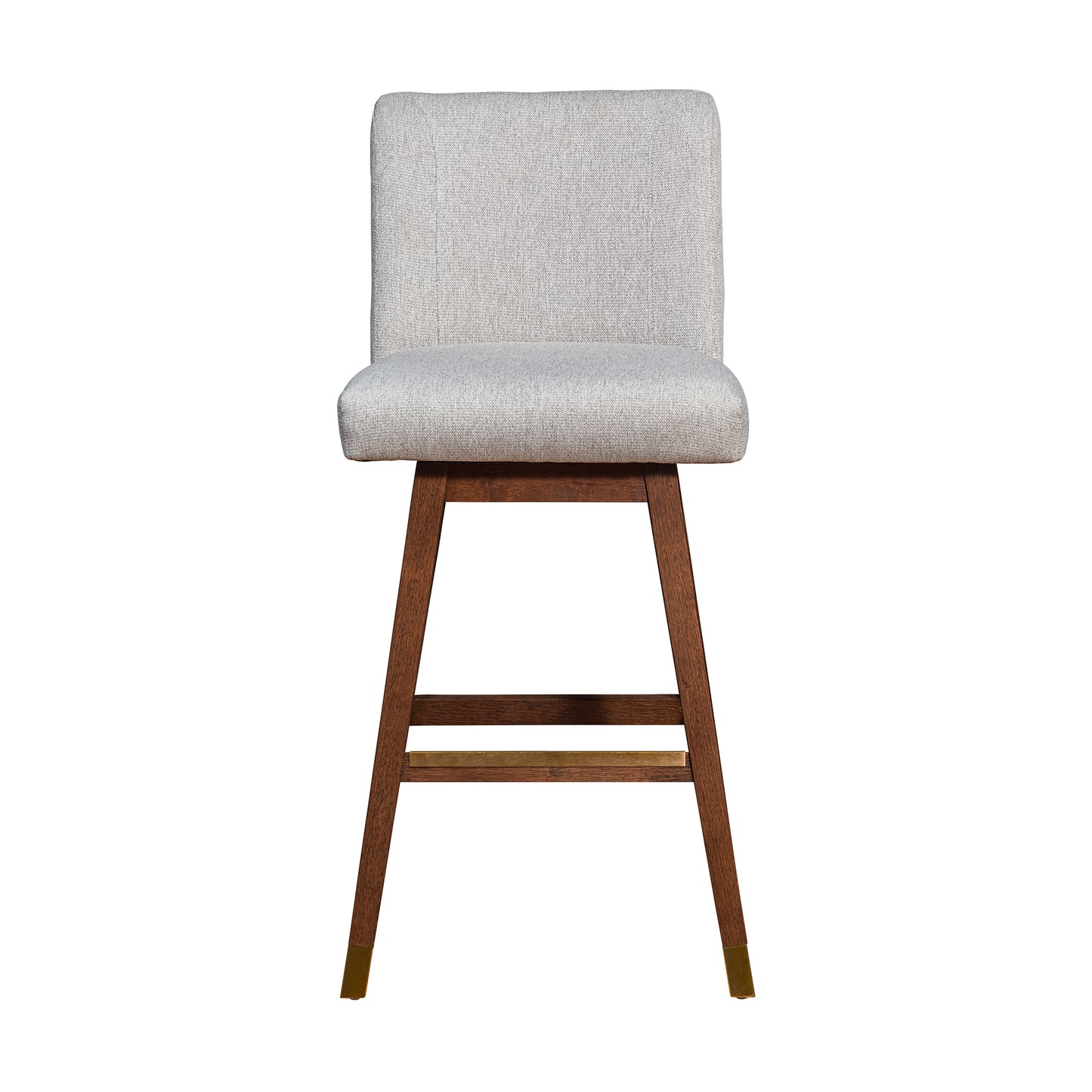 Basila Swivel Bar Stool in Brown Oak Wood Finish with Taupe Fabric By Armen Living | Bar Stools | Modishstore - 4