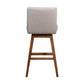 Basila Swivel Bar Stool in Brown Oak Wood Finish with Taupe Fabric By Armen Living | Bar Stools | Modishstore - 6