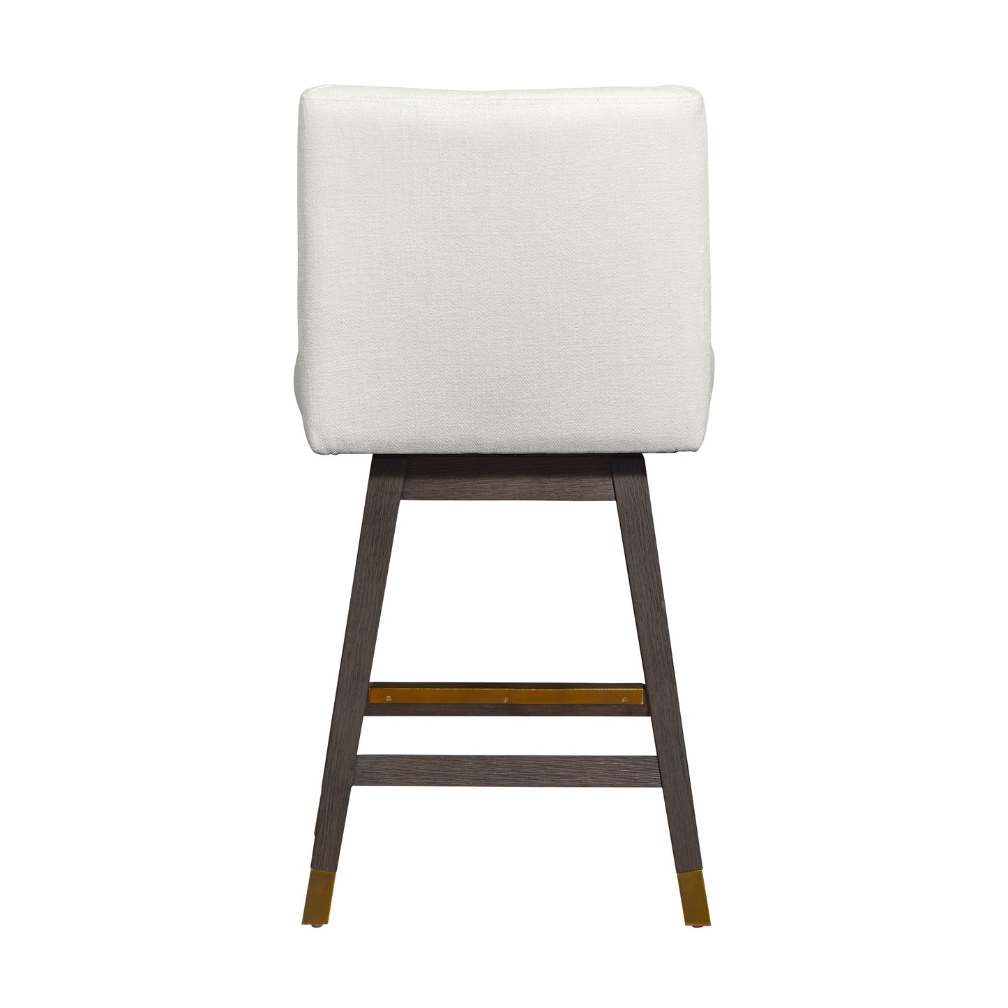 Basila Swivel Counter Stool in Grey Oak Wood Finish with Pearl Fabric By Armen Living | Counter Stools | Modishstore - 6
