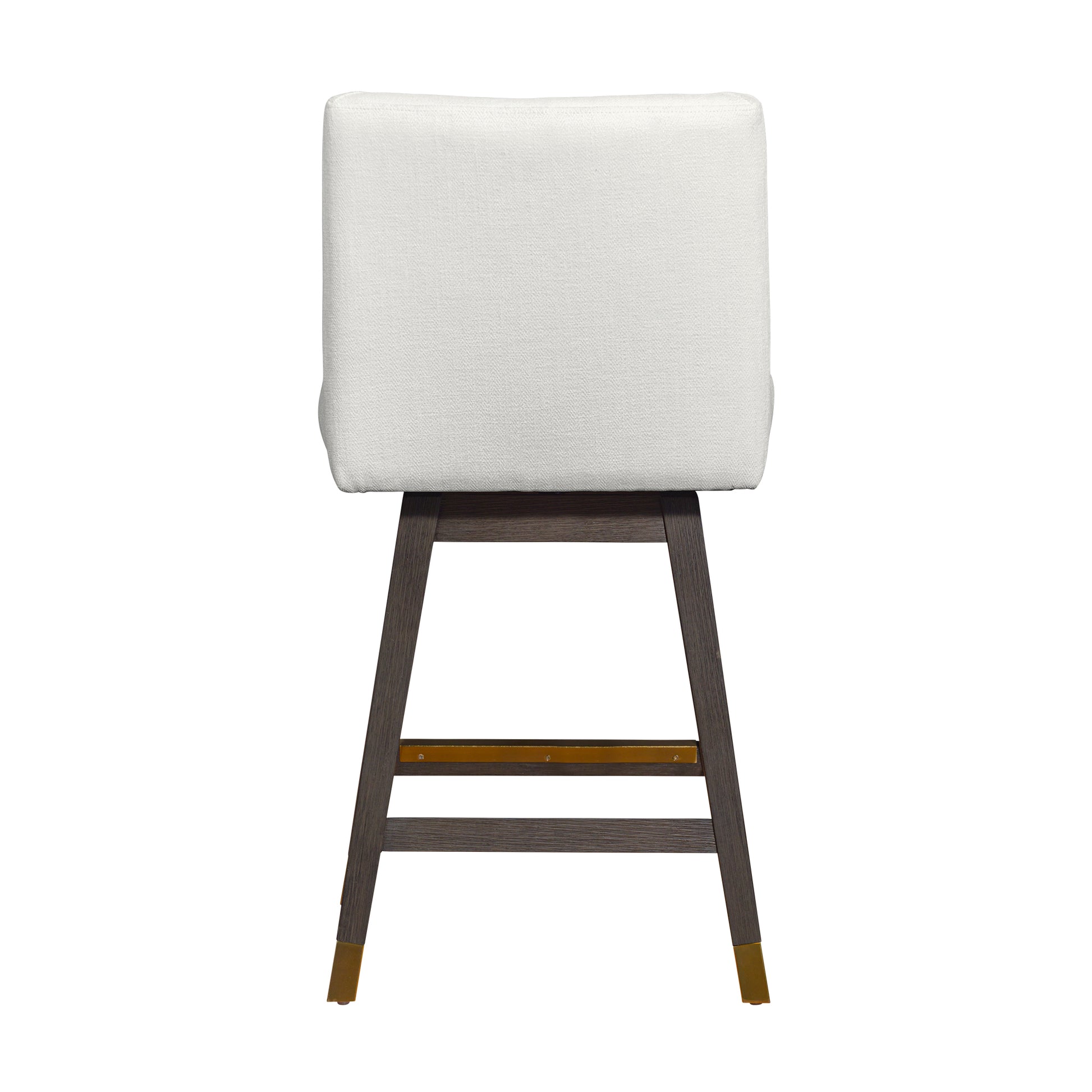 Basila Swivel Counter Stool in Grey Oak Wood Finish with Pearl Fabric By Armen Living | Counter Stools | Modishstore - 6