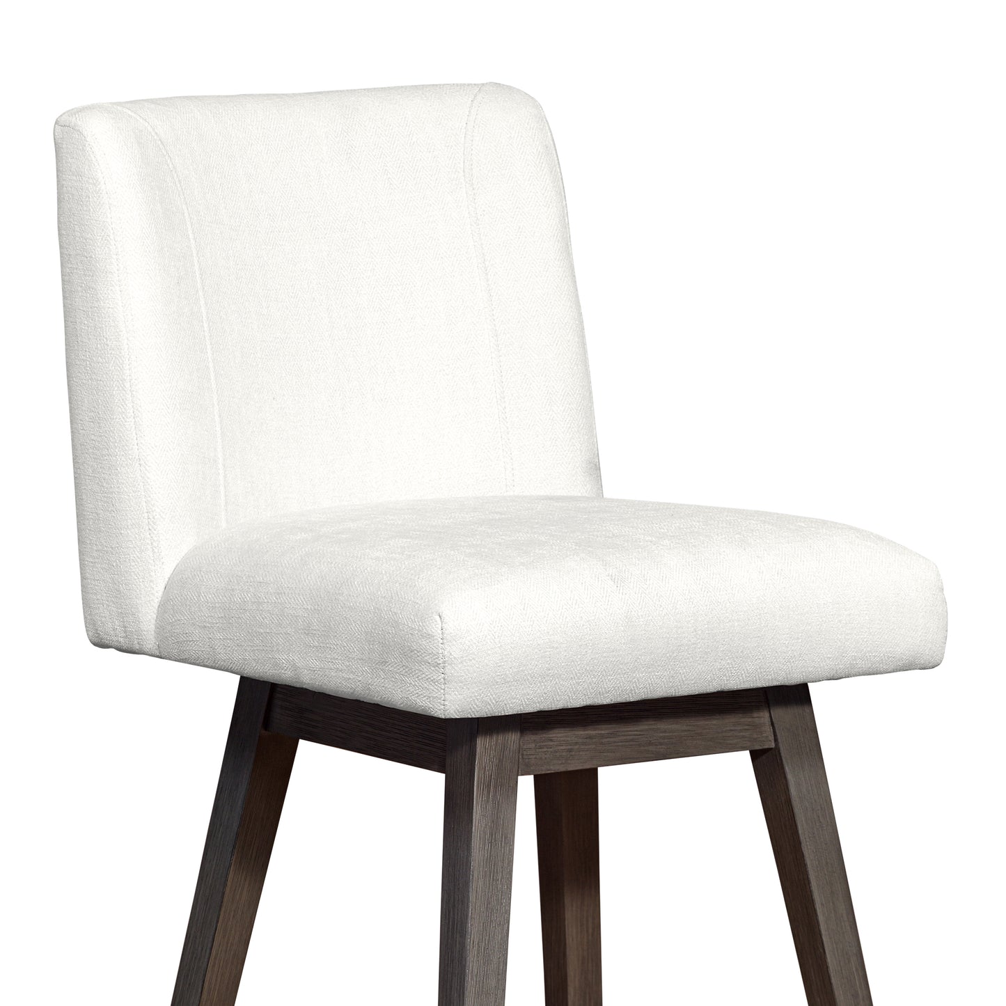 Basila Swivel Counter Stool in Grey Oak Wood Finish with Pearl Fabric By Armen Living | Counter Stools | Modishstore - 7