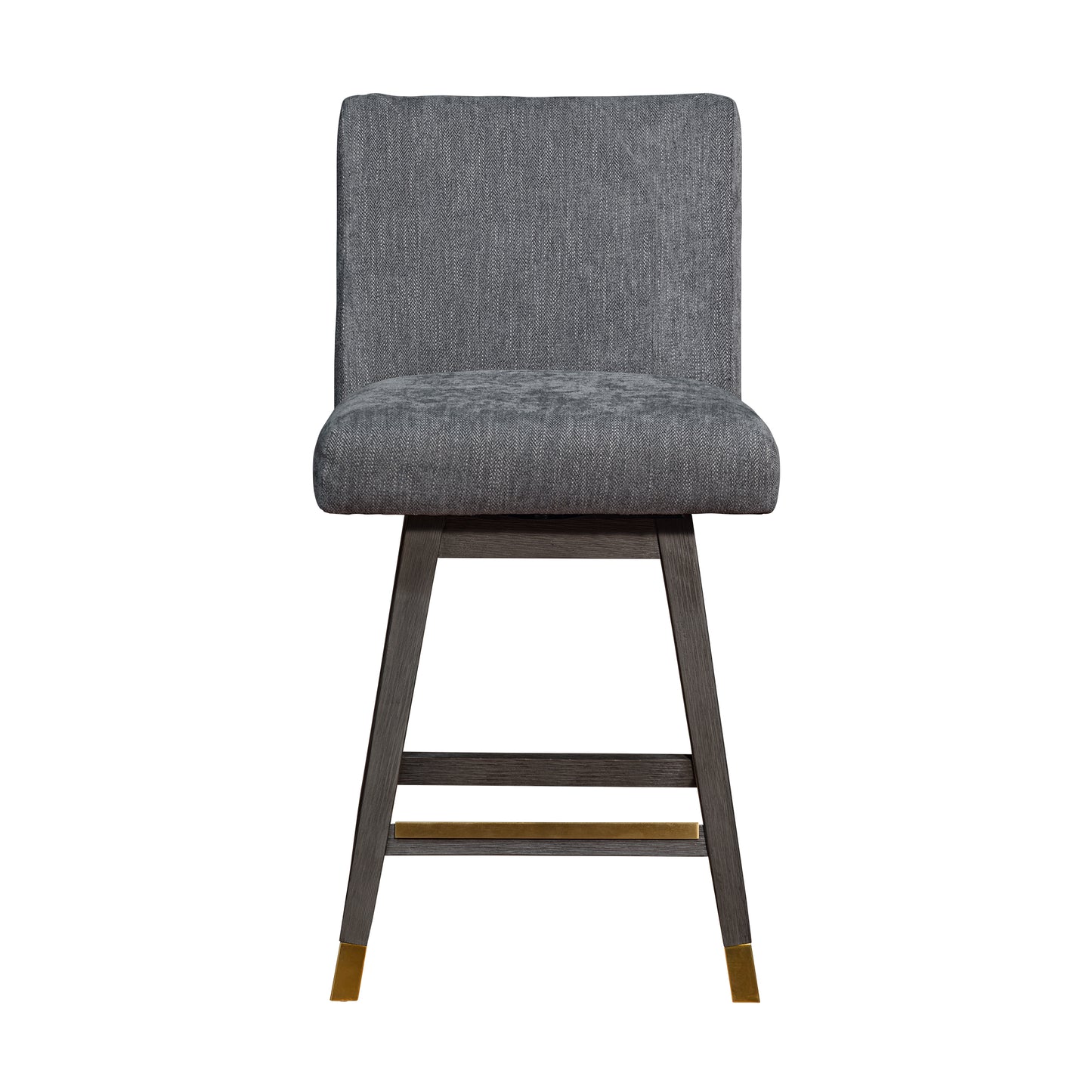 Basila Swivel Counter Stool in Grey Oak Wood Finish with Grey Fabric By Armen Living | Counter Stools | Modishstore - 4