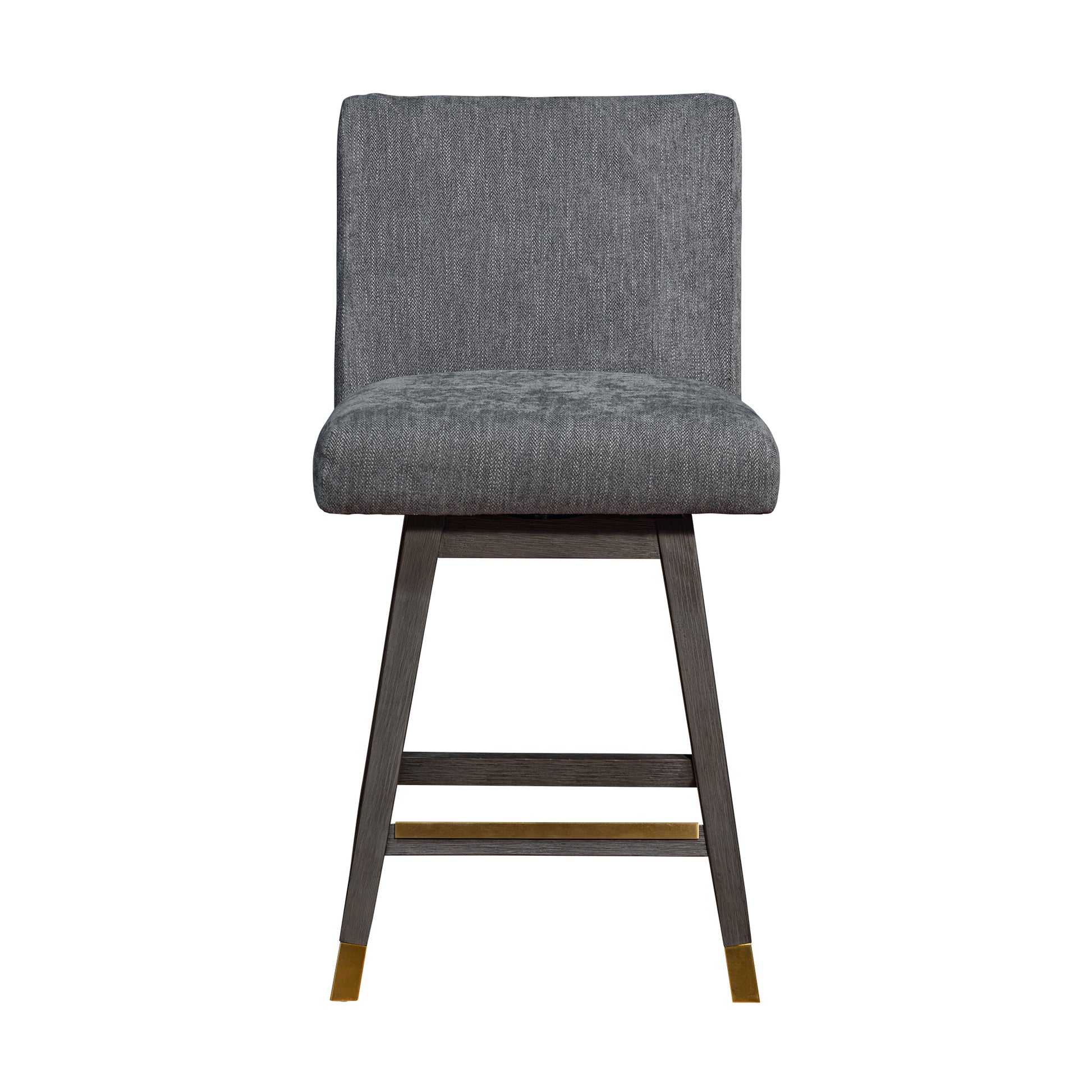 Basila Swivel Counter Stool in Grey Oak Wood Finish with Grey Fabric By Armen Living | Counter Stools | Modishstore - 4