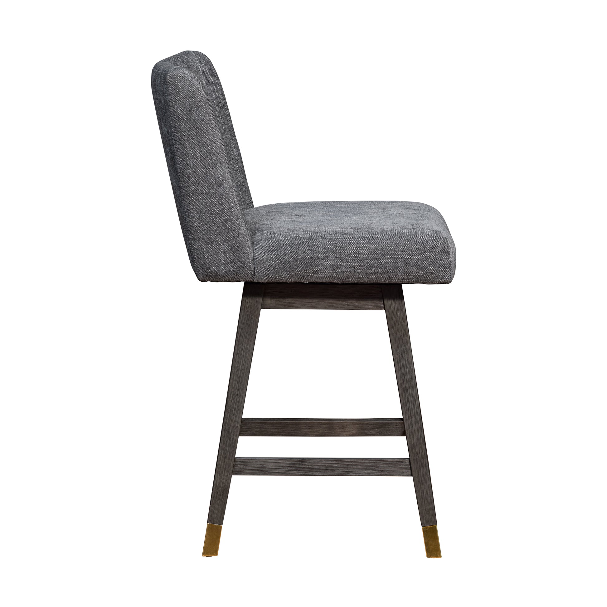 Basila Swivel Counter Stool in Grey Oak Wood Finish with Grey Fabric By Armen Living | Counter Stools | Modishstore - 5